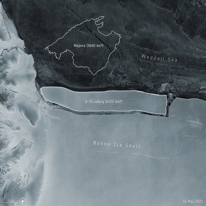 У Антарктиді відколовся айсберг у п'ять разів більший за Київ