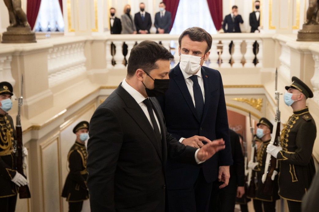 Зеленський і Макрон під час нещодавнього візиту президента Франції до України.